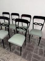 Stoel - Hout - Set van zes vintage stoelen, Antiek en Kunst