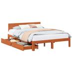 vidaXL Bedframe met hoofdeinde 3 pcs Wasbruin Massief, Huis en Inrichting, Slaapkamer | Bedden, Verzenden, Nieuw