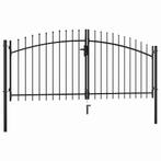 vidaXL Hekpoort dubbele deur met speren bovenkant 300x150 cm, Verzenden, Nieuw