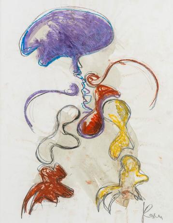 Koen Vanmechelen (1965) Compositie, mixed media op papier beschikbaar voor biedingen