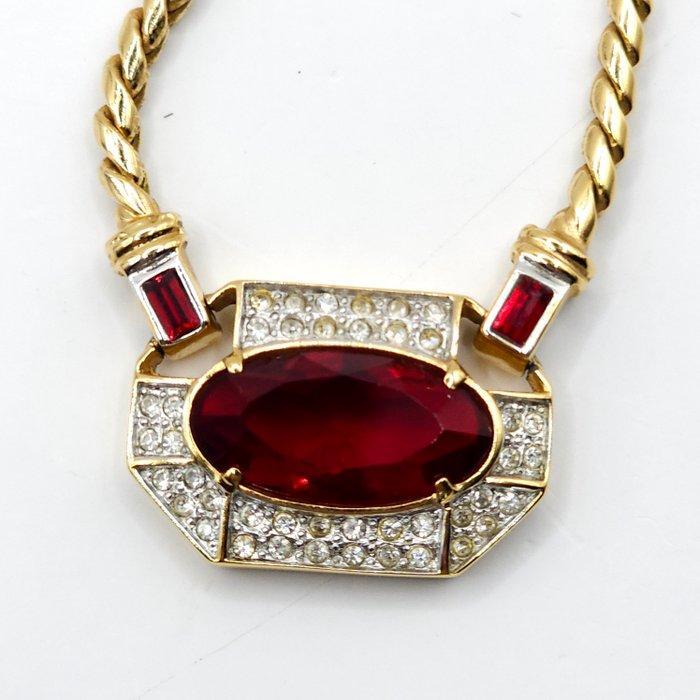 Swarovski - Plaqué or, Cristal rouge rubis - Vintage des, Antiek en Kunst, Curiosa en Brocante