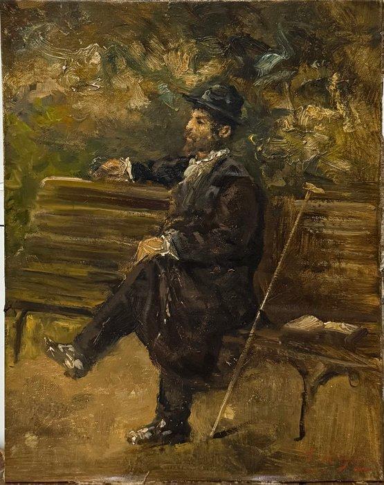 Scuola italiana (XIX-XX) - Nobiluomo, Antiek en Kunst, Kunst | Schilderijen | Klassiek