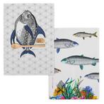 Set van 2 theedoeken Fish | Happy Friday, Huis en Inrichting, Verzenden, Nieuw