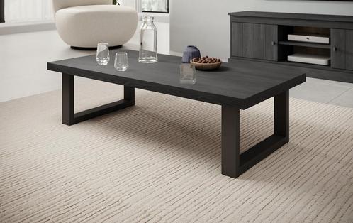 Meubella Salontafel zwart eiken 130x65x36 cm rechthoekig, Huis en Inrichting, Tafels | Salontafels, Nieuw, 50 tot 100 cm, Minder dan 50 cm