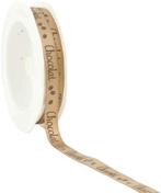 Enkelzijdig Satijn lint Chocolat 41 Sand 10 mm rol 25 meter