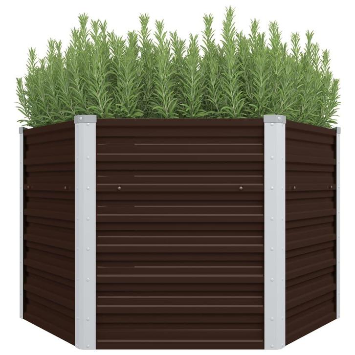 vidaXL Plantenbak verhoogd 129x129x77 cm gegalvaniseerd, Tuin en Terras, Bloempotten, Nieuw, Verzenden