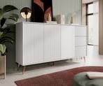 Meubella | Dressoir wit 180x40cm goud, Huis en Inrichting, Kasten | Dressoirs, Verzenden, Nieuw, 25 tot 50 cm, 150 tot 200 cm