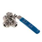 G 3/8 inch 3-Weg L-boring RVS Kogelkraan, Doe-het-zelf en Bouw, Verzenden, Nieuw