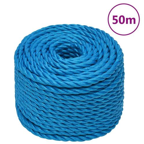 vidaXL Werktouw 12 mm 50 m polypropeen blauw, Doe-het-zelf en Bouw, IJzerwaren en Bevestigingsmiddelen, Nieuw, Verzenden