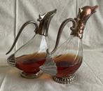 Silea - Karaf (2) - Glas, Verzilverd - Eenden likeur
