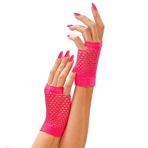 Neon Roze Handschoenen Vingerloos Kort, Hobby & Loisirs créatifs, Articles de fête, Envoi