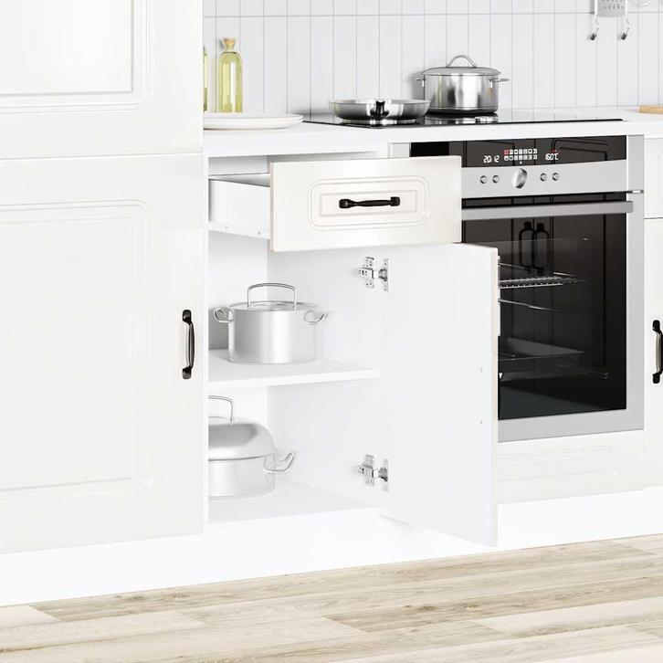 vidaXL Keuken onderkast Kalmar bewerkt hout hoogglans wit, Huis en Inrichting, Kasten | Overige, Nieuw, Verzenden