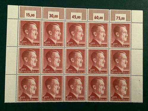 Duitse Rijk 1941 - 3 Mark Hitler in tanding 14 in blok van, Timbres & Monnaies, Timbres | Europe | Allemagne