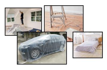Transparant afdekfolie (afdekzeil, 4x5 meter, 0.005 mm dik) beschikbaar voor biedingen