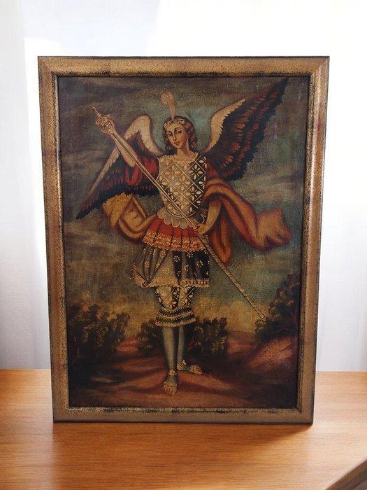 Scuola di Cuzco (XIX) - Arcangelo guerriero, Antiek en Kunst, Kunst | Schilderijen | Klassiek
