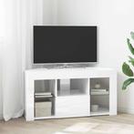 vidaXL Hoek LED TV Cabinet Hoogglans Wit 100 x 40 x 50 cm, Verzenden, Nieuw
