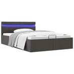 vidaXL Bedframe met opbergruimte en LED stof donkergrijs, Huis en Inrichting, Slaapkamer | Bedden, Verzenden, Nieuw