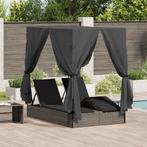 vidaXL Dubbele ligstoel Grijs 203 x 128 x 202 cm Poly Riet,, Tuin en Terras, Verzenden, Nieuw