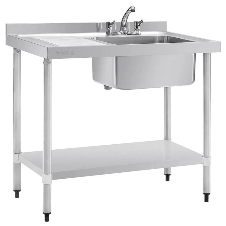 Spoeltafel | RVS | 1 Spoelbak (Rechts) | Afdruipvlak |, Articles professionnels, Horeca | Équipement de cuisine, Envoi