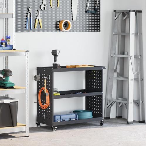 vidaXL Gereedschapswagen met plank met wiel met opslag, Doe-het-zelf en Bouw, Gereedschapskisten, Nieuw, Verzenden