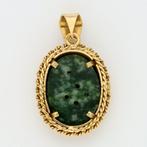 Hanger - 14 karaat Geel goud - Nefriet jade