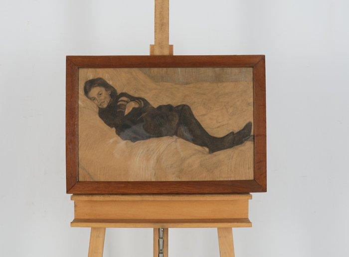 Nicolaas Pieneman (1880-1938) - Luie meid, Antiek en Kunst, Kunst | Schilderijen | Klassiek