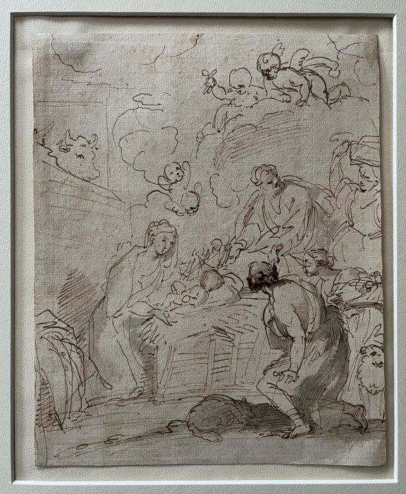 Italiaanse school (XVIII) - Anbetung der Hirten, Antiquités & Art, Art | Peinture | Classique