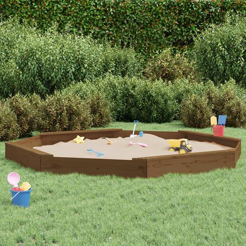 vidaXL Zandbak met bankjes achthoekig massief grenenhout, Kinderen en Baby's, Speelgoed | Buiten | Speeltoestellen, Nieuw, Verzenden