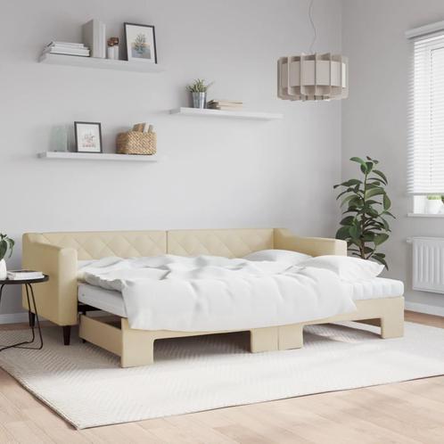 vidaXL Slaapbank met onderschuifbed en matrassen 80x200 cm, Huis en Inrichting, Slaapkamer | Bedden, Nieuw, Verzenden