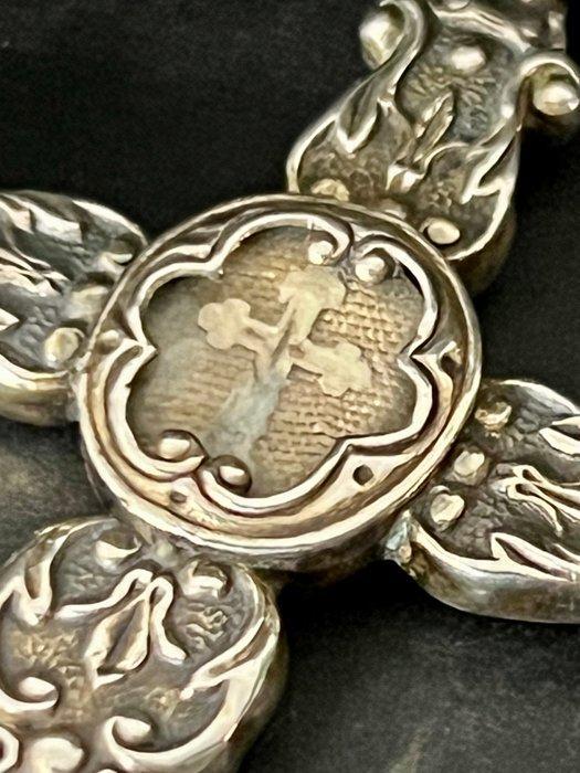 Zilver - Kruishanger - Reliekhouderhanger - Heilige kruis, Antiek en Kunst, Kunst | Niet-Westerse kunst