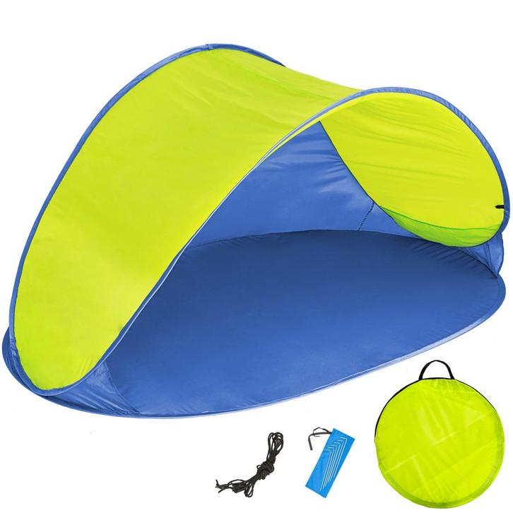 tectake Pop up strandtent Jasmin - blauw / geel, Caravans en Kamperen, Kampeeraccessoires, Verzenden