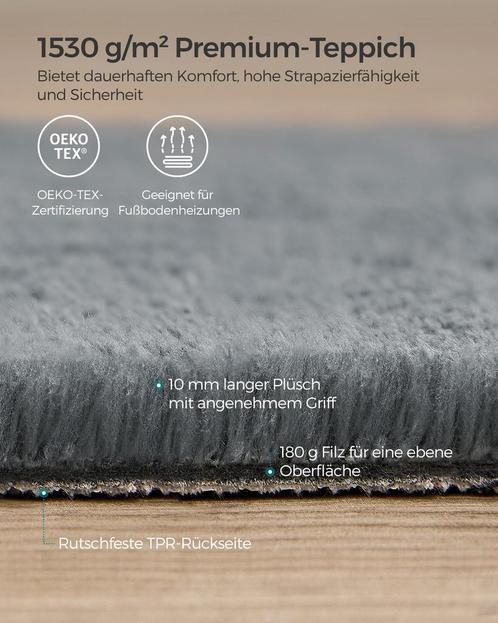 Antislip Kleed - Woondecoratie - Machinewasbaar - Duif Grijs, Huis en Inrichting, Stoffering | Tapijten en Vloerkleden, Nieuw