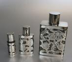 3 x Design parfumfles (bloemdecor) - Bouteille de parfum -