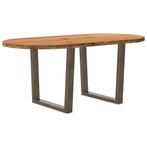 vidaXL Eettafel 180x90x74 cm ovaal massief eikenhout, Huis en Inrichting, Tafels | Eettafels, Verzenden, Nieuw