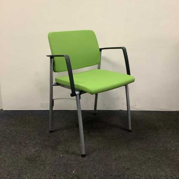 Complete set 2x Ahrend 312 vergaderstoelen, groen - grijs, Huis en Inrichting, Stoelen, Zwart, Gebruikt