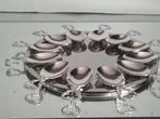 Lepel (13) - amuse/hapjes lepels met verzilverd bord -