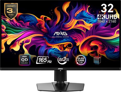 MSI MAG 321UP QD-OLED Zwart Doosschade, Computers en Software, Monitoren, Overige typen, Minder dan 1 ms, Ultra HD (4K), Zo goed als nieuw