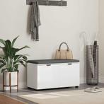 vidaXL Hallenbank met kussen met opslag Wit 80 x 46 x 46 cm, Verzenden, Nieuw