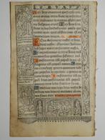 Vostre - Leaf from a book of hours, printed on vellum - 1502, Antiek en Kunst