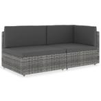 vidaXL Tweezitsbank sectioneel poly rattan grijs, Tuin en Terras, Verzenden, Nieuw