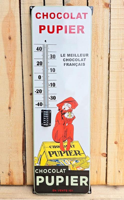 Nostalgische thermometer Chocolat Pupier XL, Verzamelen, Merken en Reclamevoorwerpen, Verzenden