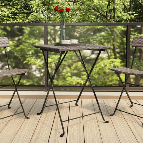vidaXL Table de bistrot pliante Gris 55x54x71 cm Résine, Tuin en Terras, Tuinsets en Loungesets, Verzenden