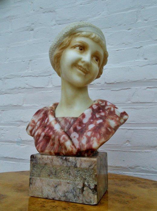 Alfredo Morelli - sculptuur, Vrouw met winterkledij, Antiek en Kunst, Kunst | Designobjecten