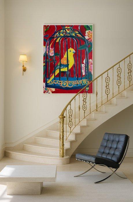 E. García - EL CANARIO AMARILLO XL (NO RESERVE), Antiek en Kunst, Kunst | Schilderijen | Modern