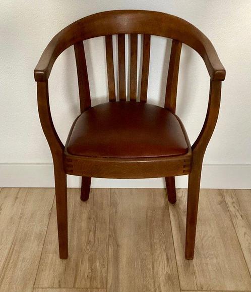 Cosmos - Stoel - Beugelstoel - Beuken - Armstoel, lederen, Antiek en Kunst, Kunst | Designobjecten