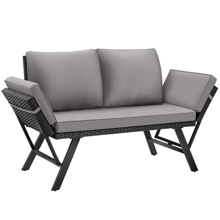 tectake Wicker-loungesofa Sintra, verstelbare armleuningen,, Tuin en Terras, Tuinsets en Loungesets, Verzenden