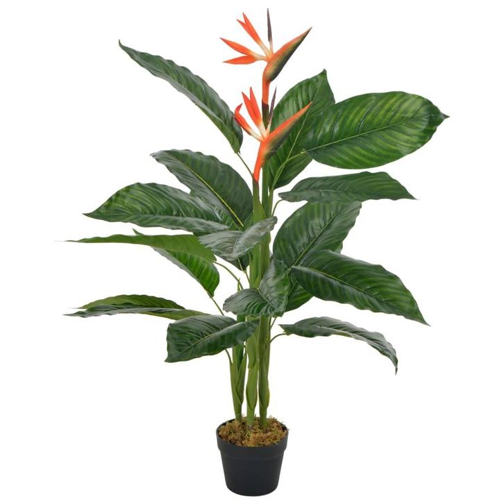 vidaXL Kunstplant met pot strelitzia 100 cm rood, Maison & Meubles, Accessoires pour la Maison | Plantes & Fleurs artificielles