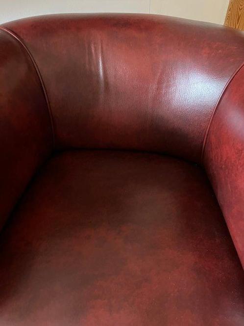 Fauteuil (2) - Leder - 2 elegante Bordeauxrode C, Antiek en Kunst, Curiosa en Brocante