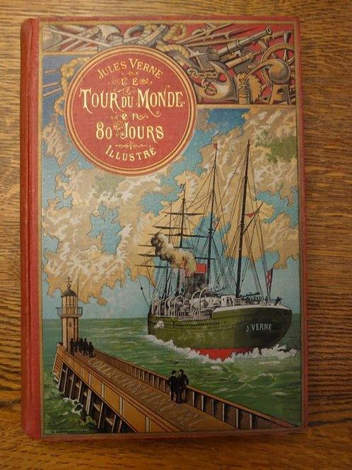 Jules Verne - Le Tour du Monde en 80 jours. - 1892, Antiek en Kunst, Antiek | Boeken en Manuscripten