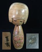 Gesigneerde / Japanse Vintage Houten Kokeshi Pop (H:28cm) -, Antiek en Kunst